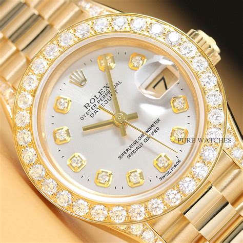 rolex watch with diamond bracelet|Rolex watch diamond price.